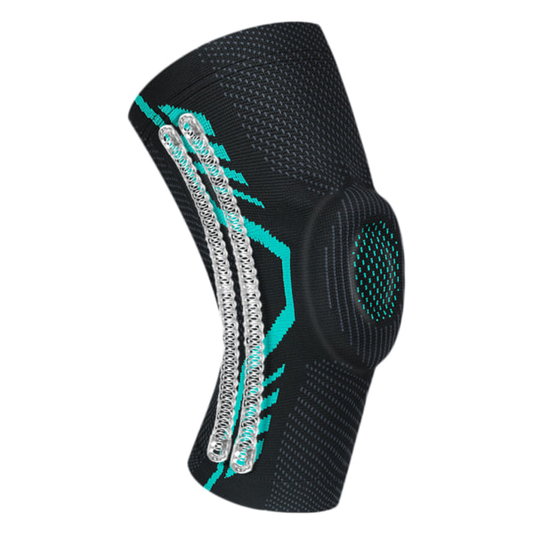 1 st elastisk terapi knäskydd patella skyddande omslag unisex sport knäskydd Black green M