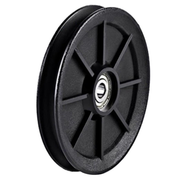 Nylon-laakeripyörä, pyöreä musta pyöräkaapeli kuntosalilaitteiden osat Diameter 120mm