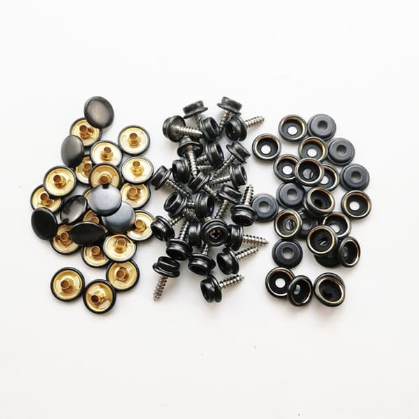 30 sæt 15 mm skrue trykknapper 3-delt rustfrit stål snaplås til stof