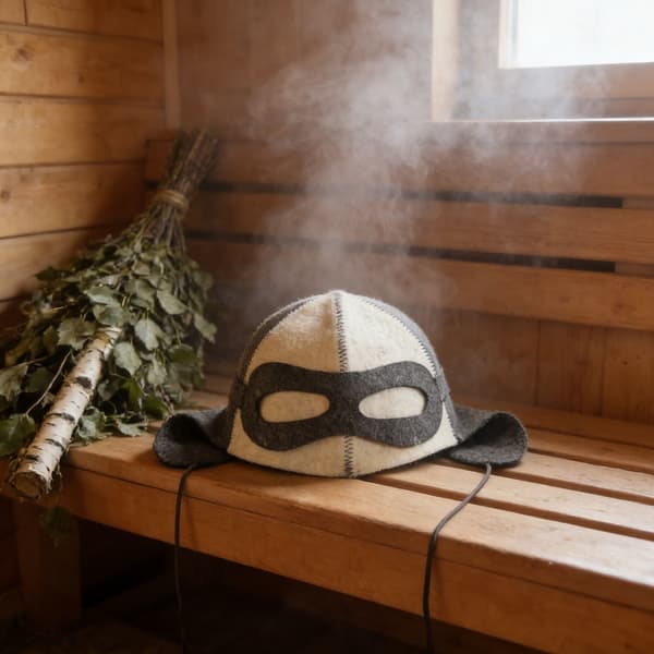 Pustende badehushatt med ørebeskyttelse og komfortabel for menn