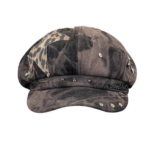 Mørk Baret Cabbie Hat Oversized Malerhat Kunstnerhat Afslappet Mode
