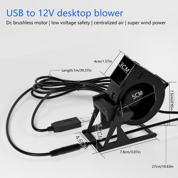 USB Skrivbordsfläkt 12V Boost Line för Förbättrad Kylning och Eldstöd