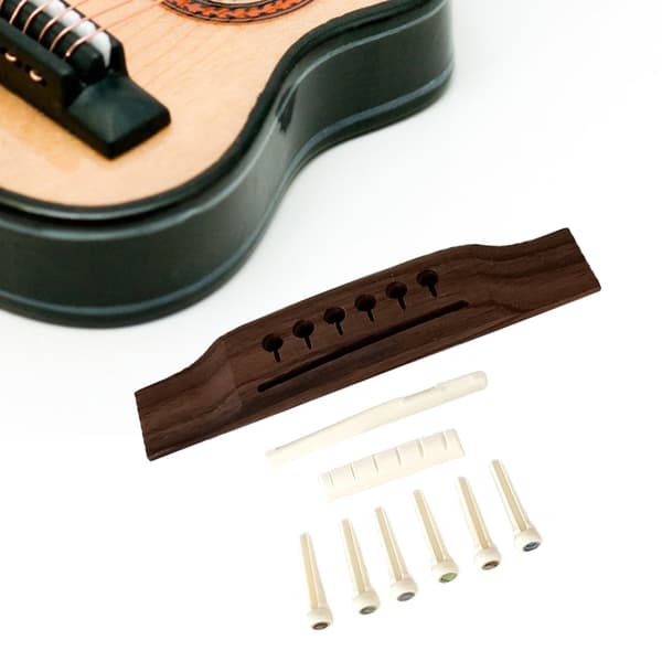 6-strängad folkgitarr stall rosenträ akustisk gitarr stall sadlar mutter pinne