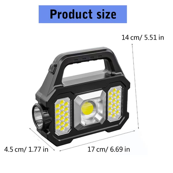 Multifunksjonell lommelykt 6 moduser campinglykt lyssterke LED-søkelys