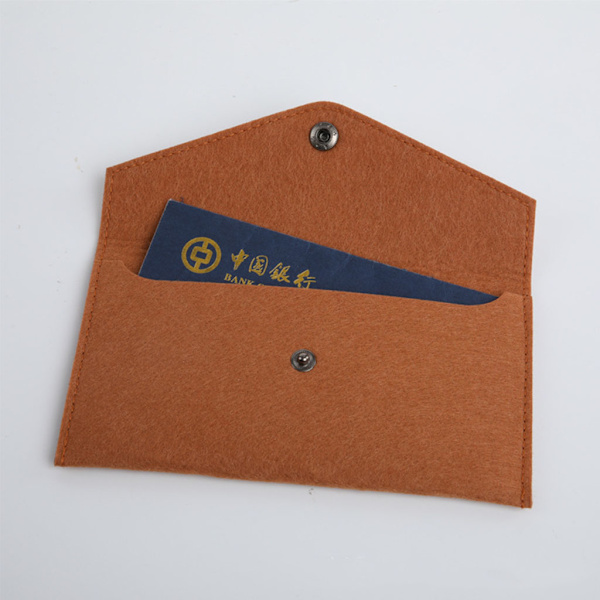 Filt lagringshylse veske Filt lommebok lommeholder bag for kort pengepenner Rose red