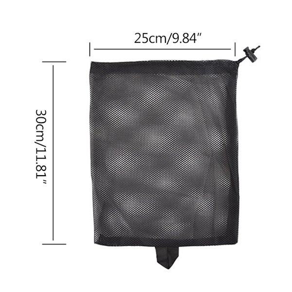 Sort Mesh Indkøbsnet, Miljøvenlig Foldbart Mesh Net, 5 stk.