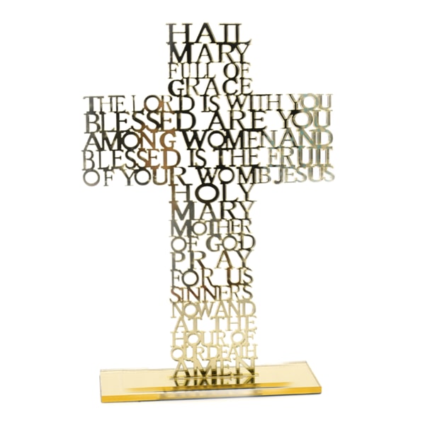 21cm Akryl Religiösa skrifter för korset Jesus Kristus Katolska Bibeln Kyrkan Bön Hem Kapell dekoration Religiösa artiklar Gold