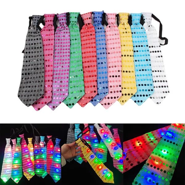10 st LED-slipsar som lyser upp, glödande slips, lysande slips, blinkande slips