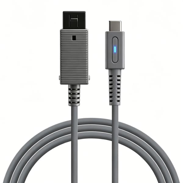 Spelkonsol Laddningskabel 1.8M USB Typ C Strömkabel Grå