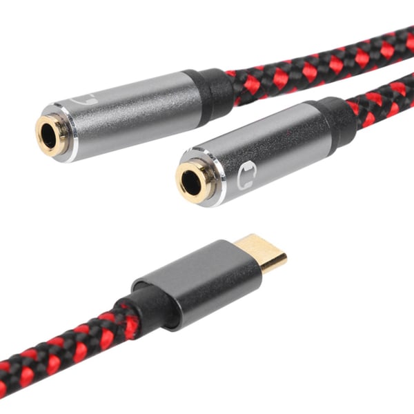 30 cm USB Typ C till 3,5 mm Audio Adapter Kabel USB C till Aux Audio Kabel trådlinje