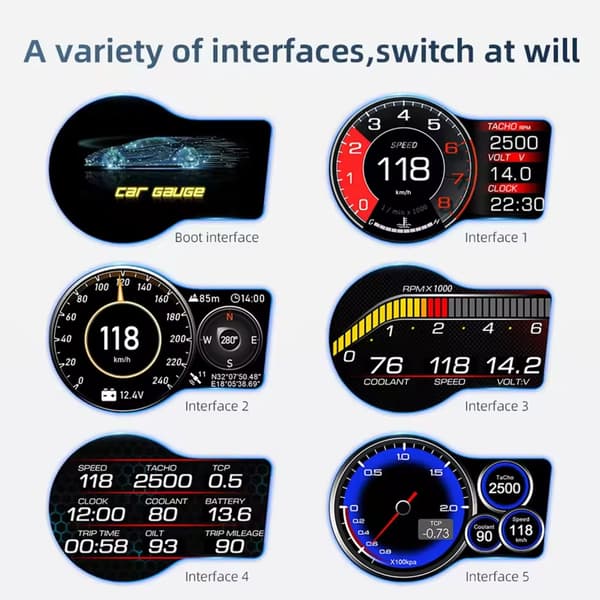 Avansert bil Head-Up Display med doble OBD2 arbeidsmoduser for bilindustrien