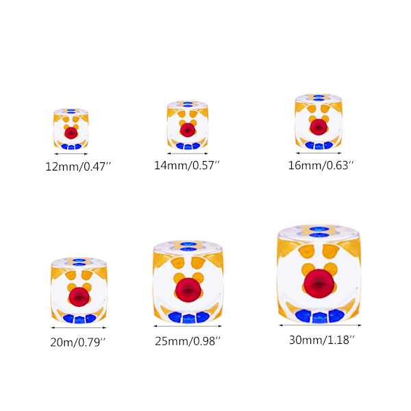 Gennemsigtig Akryl Terning 6 Sidet Terning Digital Nummer Terninger Runde Hjørner Til Børn 25mm