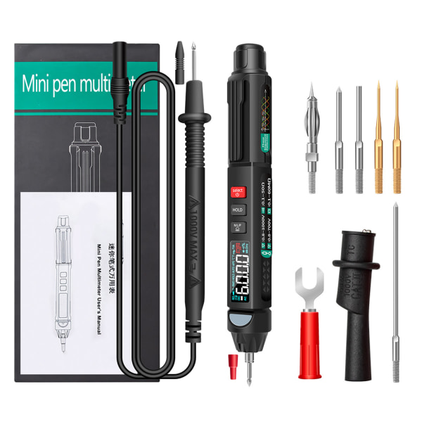 Aneng A3008 Digital Professional Multimeter 6000 Counts Kondensatortestare Min Elektriska instrument AC / för DC-spänning