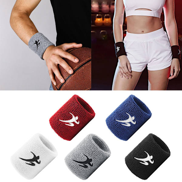 Sports Wristband for Men Women Moisture Wicking Athletic Sweatband White