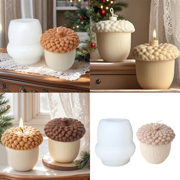 Julete Pinecone Silikonform for Gipsstøping Håndverk