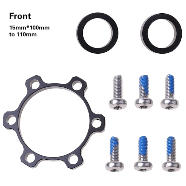 Cykel Front Bag Thrust Boost Hub Konverteringsadapter Legering Cykeldel tilbehør 100x15mm til 110x15mm / 142x12mm til 148x12mm