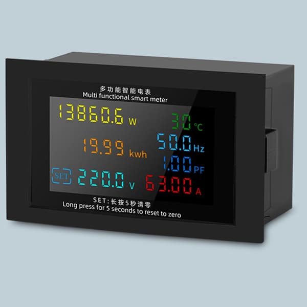 Högprecisions effektmätare Amperemeter Voltmeter AC50V-380V 100A Tydlig Display