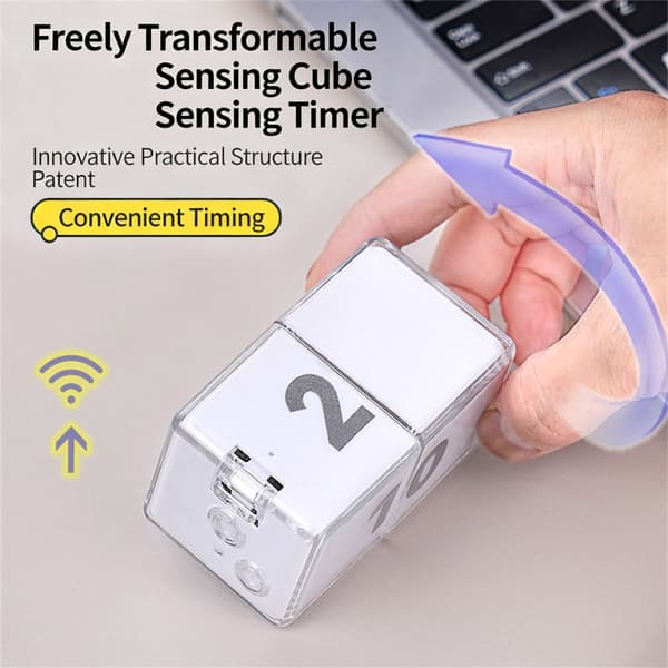 Vendbare terninger timer tyngdekraftssensorer nøjagtig timing genopladelig timerpåmindelse