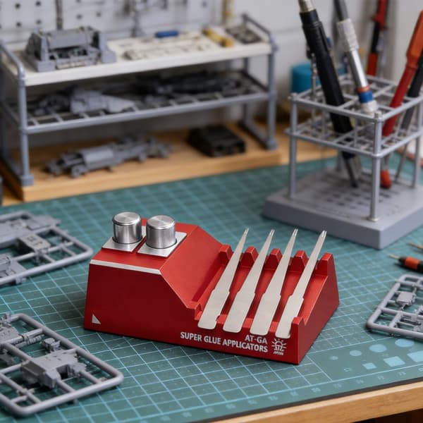 Presis metallimapplikatorstativ for modellmontering med 7 limstaver