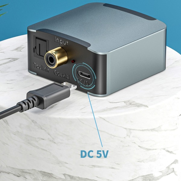 Digital till Analog AudioConverter Optisk Fiber Koaxial Signal till AnalogDAC SPDIF 3,5 mm Jack 2xRCA förstärkaravkodare null - A