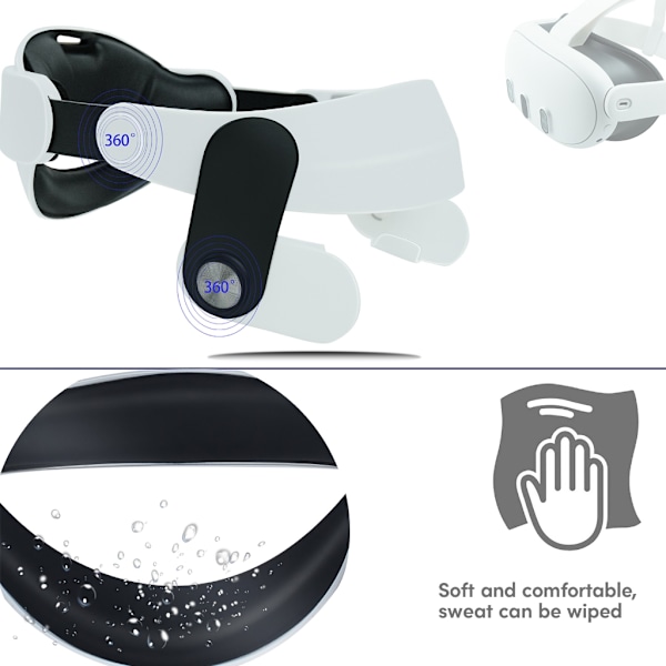 Komfortabelt VR-spilhovedbånd Hovedstropper til 3 Headset Hovedbånd Stropper