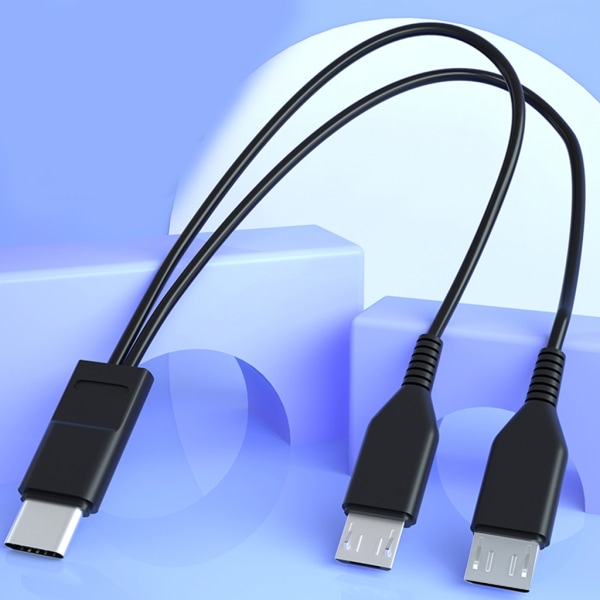 Slitstark multi typ-C mikro USB -port för mobiltelefoner/surfplattor Laddningssladd typ-C splitterkabel 100cm/20cm White 1m