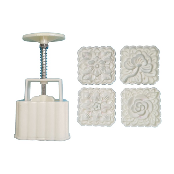 Plastmaterial Mooncake Form Stamp Cookie Moon Cake Form för Creative Flower S