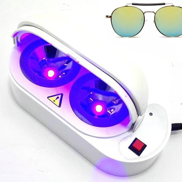 Farveskiftende linsetester fotochromatiske linser LED-lys ultraviolette briller