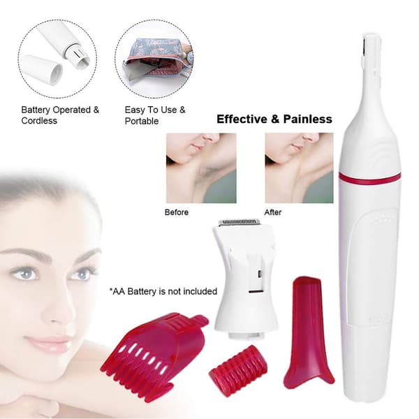 5-i-1 Mini Elektrisk Epilator Kvinner Multifunksjonell Barbermaskin Dame Hårfjerner
