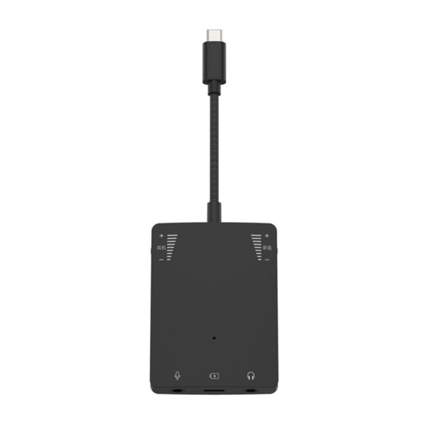 Typ-C ljudkortskonverterare USB-C till 3,5 mm Audio Jack Adapter för datortelefon Live Broadcast ljudkort