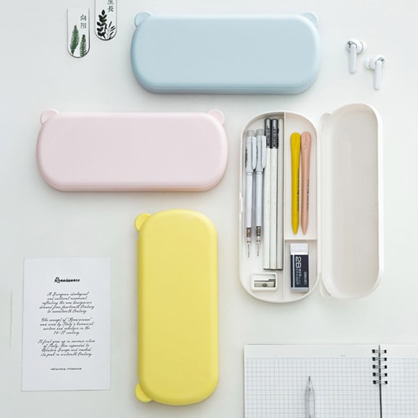 Pennfodral i olika färger Case Crayon Box Stor kapacitet brevpapperslåda Pink