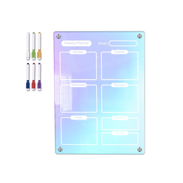 Magnetisk kalender Whiteboard Kjøleskap Ukentlig Månedsplanlegger Kalender for kjøkken Dagligvare Handleliste Gjøremålstavle