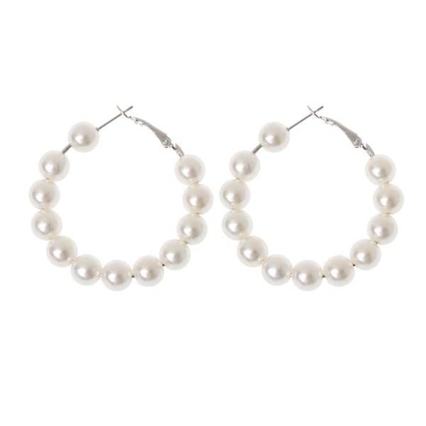 Klassiske runde perler øredobber 1 par elegante sirkel øredobber for gateskyting