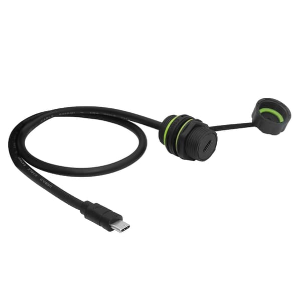 USB C 3.1 Panelmonteringsadapter IP68 1M Kabel Extremt Temperaturbeständig