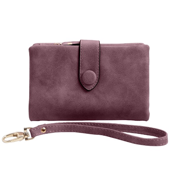 Casual läderplånbok för kvinnor Kort multi med stor kapacitet Purple red