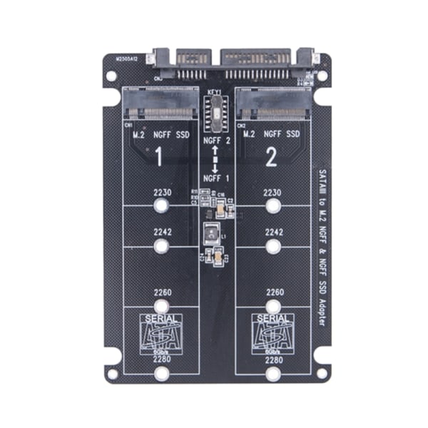 Pålitligt dubbelport M.2 NGFF till SATA-adapterkort Inte för NVMe M-nyckel