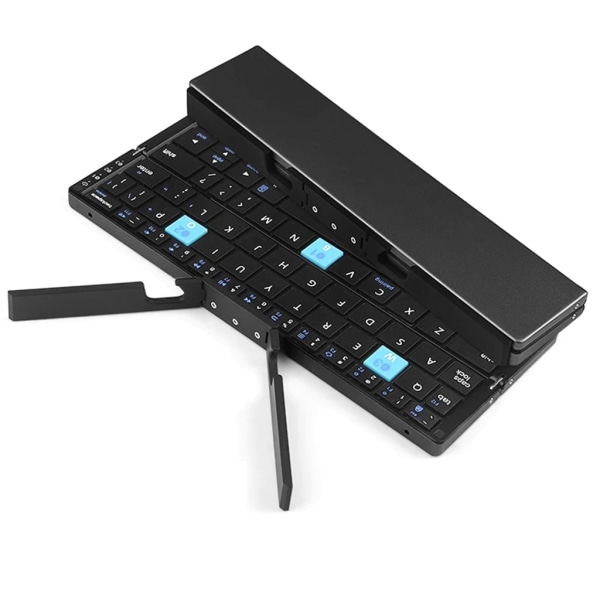 Mini hopfällbar Bluetooth-kompatibel tangentbord för telefonplatta med ställ för telefonplatta, stöder 3 enheter