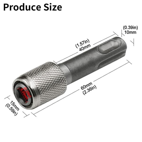 Adapter 6,35 mm sekskantet skaft til effektiv borebidskonvertering, professionel