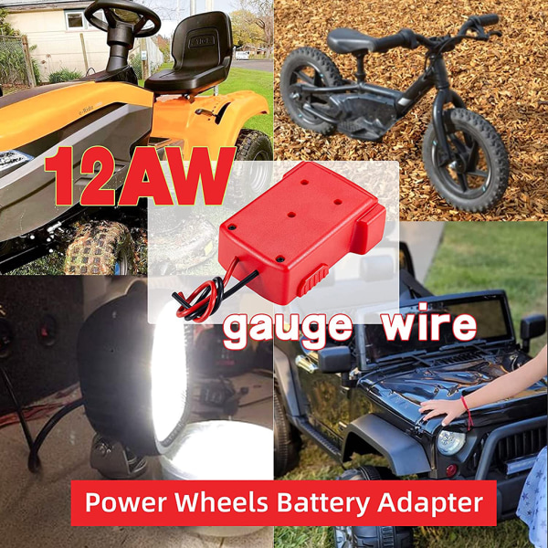Power Wheel Adapter för Milwaukee-M18 18v DIY Kabelutgång Adapter DIY Power Wheel Adapter RC Leksaker