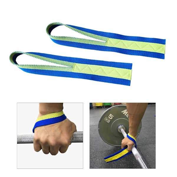 Powerlifting Hand Bar Straps 28,5 cm Anti Slip Deadlifting Wrist Support Black