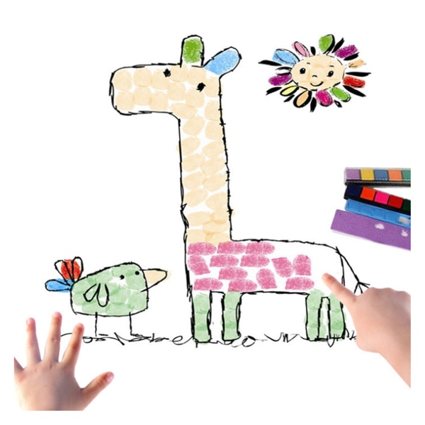 Barn Doodle Toy Card Finger Ritning Anteckningsbok Barn 3/4/5 Party Favor Playset