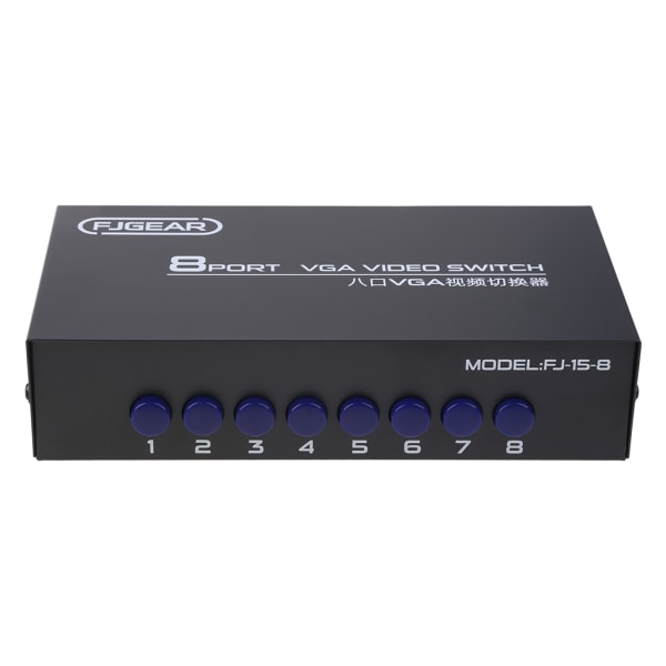 8 Port VGA Switch Video Switcher Box 1920*1440 250MHz 8 in 1 out Supportväljare för PC Monitor TV Projektor