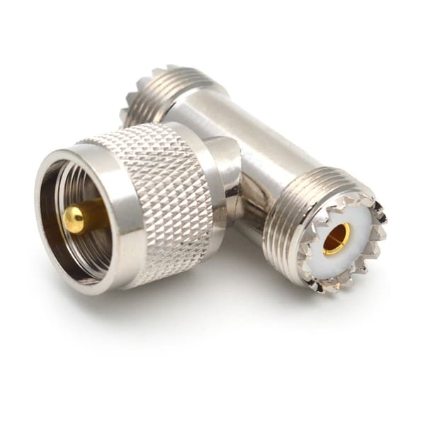 Type T UHF Hann til 2 Dobbel UHF Hunn PL259 SO239 Solid RF Koaksialkontakt