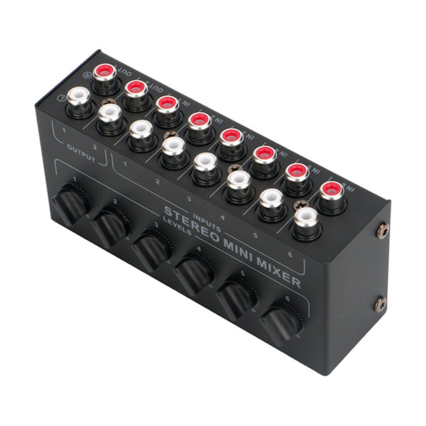 Ultra Low Noise CX600 6-kanavainen Stereo Passiivinen Mixer Line Stereo Mikserit Tuki Stereo Mixing Output Audio Mixer