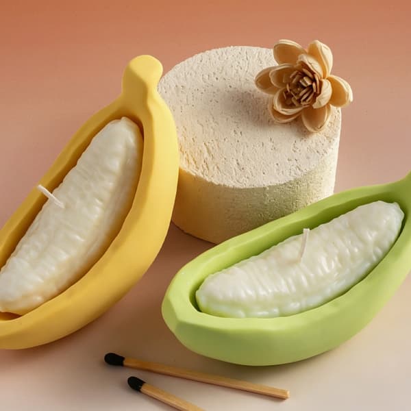 Banan-tema silikonformsett for laging av stearinlys og voks