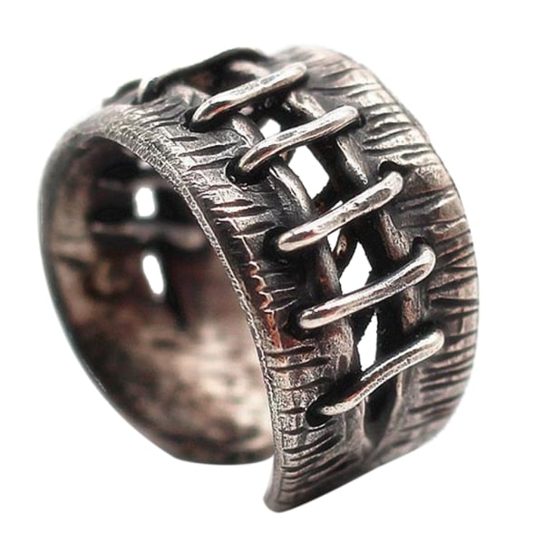 Vintage Stapelbar Crack Ring Goth Punk Ring Cool Gothic Justerbar Ring null - 1
