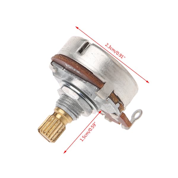 A250K Potentiometer Splined Pot Elektrisk Gitarr Bas Effekt Amp Ton Volym Del