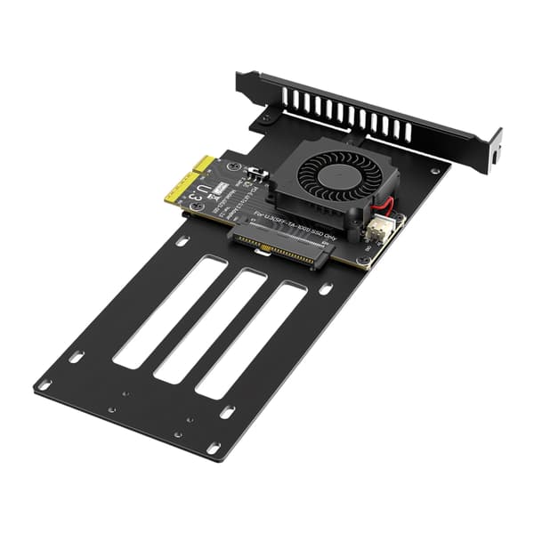 Højtydende U.3-adapterkort til PCIe 5.0 4X til NVMe SSD-forbindelse
