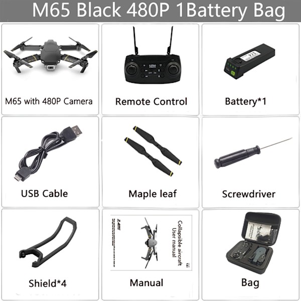 M65 Folding RC Drone FPV WIFI-kamera 480P Altitude Hold-funktion Selfie Quadcopt