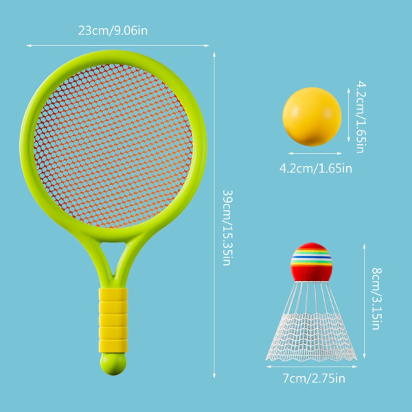 Kid Badminton Fjädrar Tennisracketar Set för barn Utomhus inomhussport Pink and blue